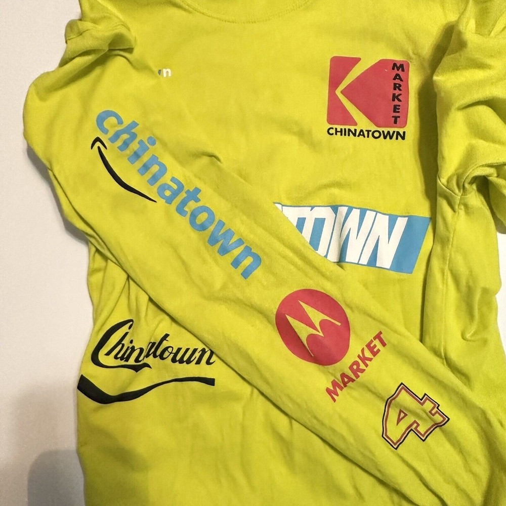 Chinatown Market NASCAR Long Sleeve Yellow Racing T-Shirt  Mens Size Large - Picture 4 of 12